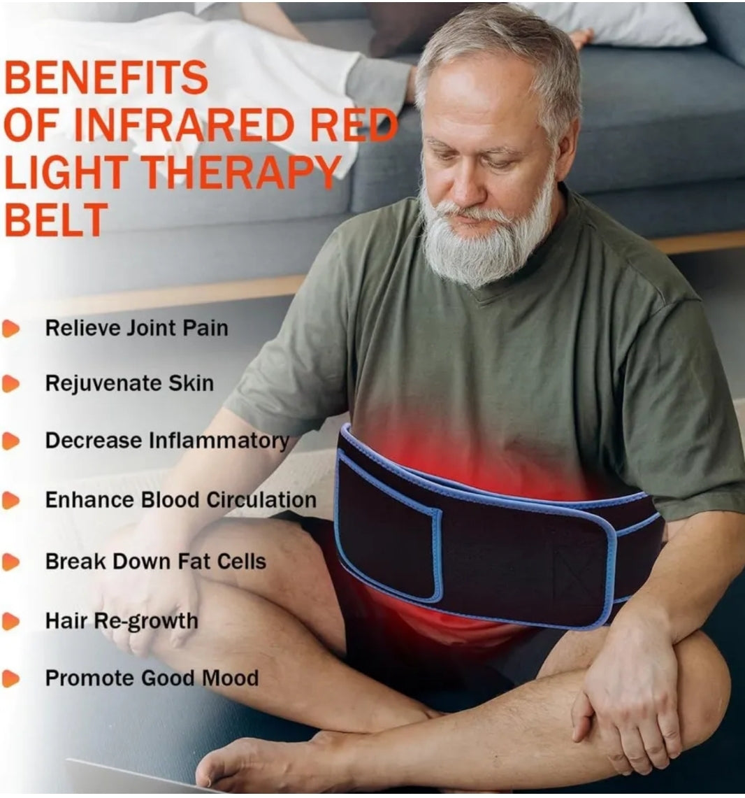 Red Light Therapy Belt for Pain Relief and Body Sculpting